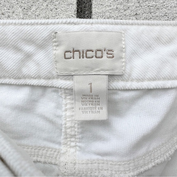 Chico’s Slim Corduroy Pants Ivory White - Picture 8 of 10